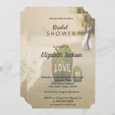 Beach Wedding Couple, Love Bridal Shower Invitations