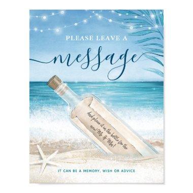 Beach Wedding Message in a Bottle Guest Book Sign