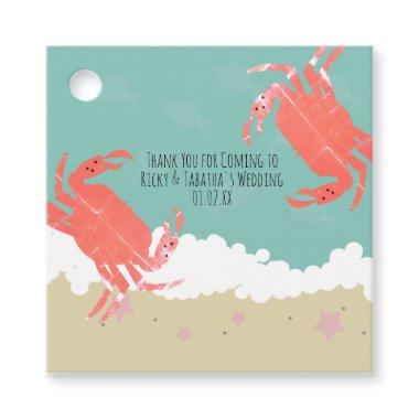 Beach Wedding Sand Fish Crabs Waves Favor Tags