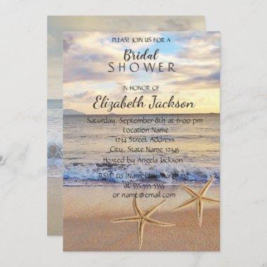 Beach Wedding Sunset, Seastars Bridal Shower Invitations