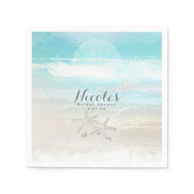 Beach White Starfish Elegant Summer Reception Paper Napkins