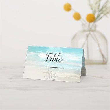 Beach White Starfish Elegant Summer Table Number Place Invitations