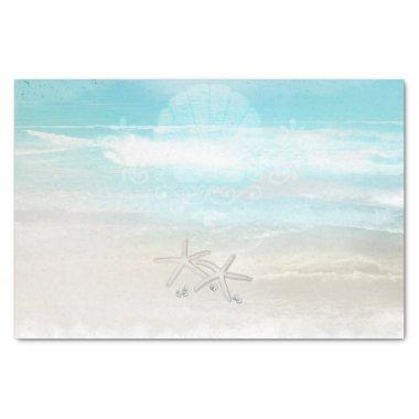 Beach White Starfish Elegant Summer Wedding Tissue Paper