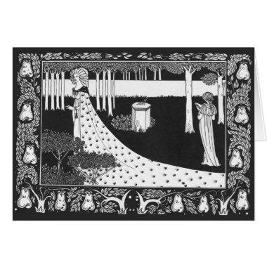 Beardsley Art Nouveau Black and White Woman