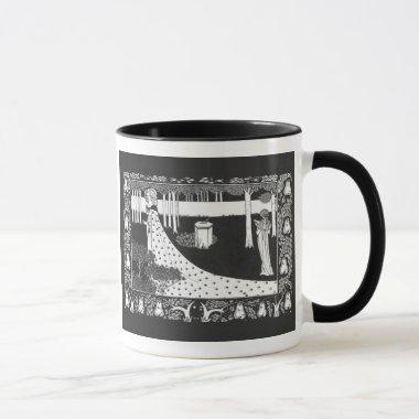 Beardsley Art Nouveau Black and White Woman Mug