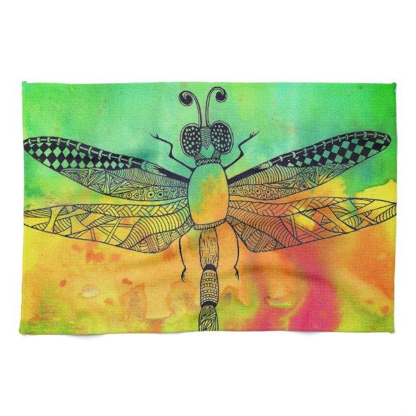 Beautiful and Colorful Dragonfly Kitchen Towel