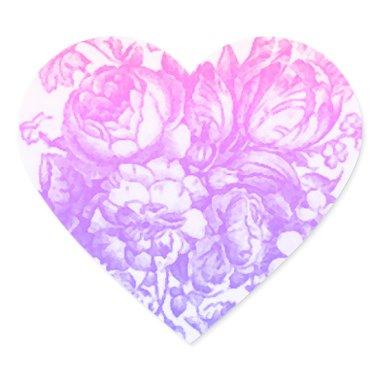 Beautiful antique floral heart sticker