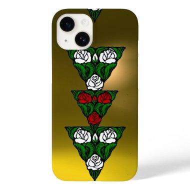 BEAUTIFUL ART NOUVEAU WHITE RED ROSES TRIANGLE Case-Mate iPhone 14 CASE