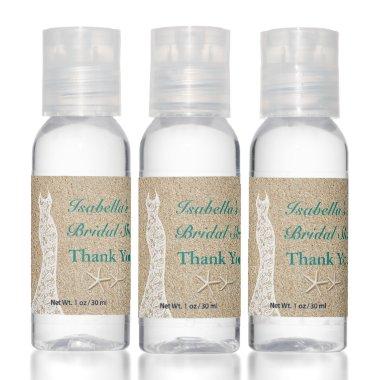 Beautiful Beach Bridal Shower Turquoise Hand Sanitizer