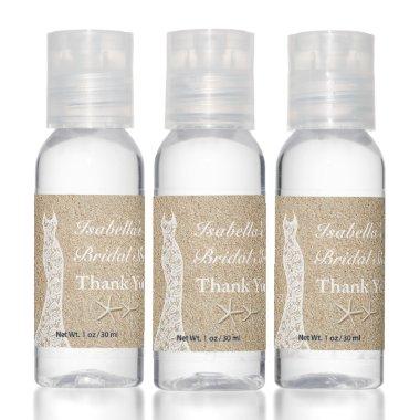 Beautiful Beach Bridal Shower White Hand Sanitizer