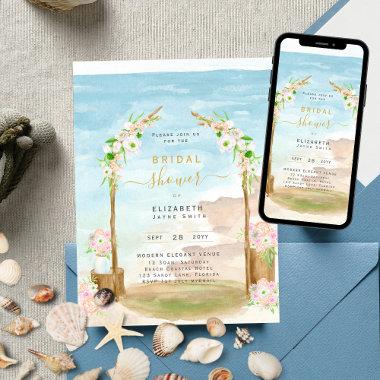 Beautiful Beach Coastal Bridal Shower Invitations