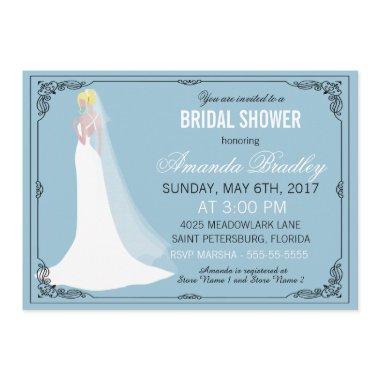 Beautiful Blonde Bride Bridal Shower Invitations