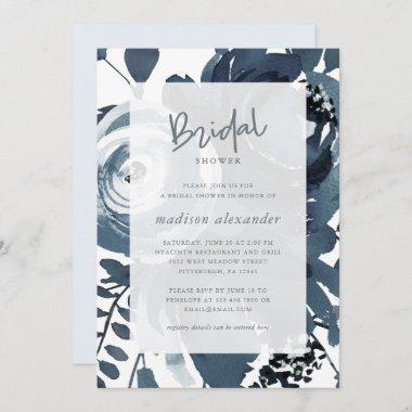 Beautiful Blue and White Floral Bridal Shower Invitations