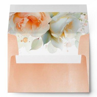 Beautiful Botanical Rose Floral Elegant Terracotta Envelope