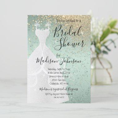 Beautiful Bridal Shower - Mint Green Invitations