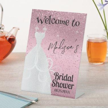 Beautiful Bridal Shower - Pink Pedestal Sign