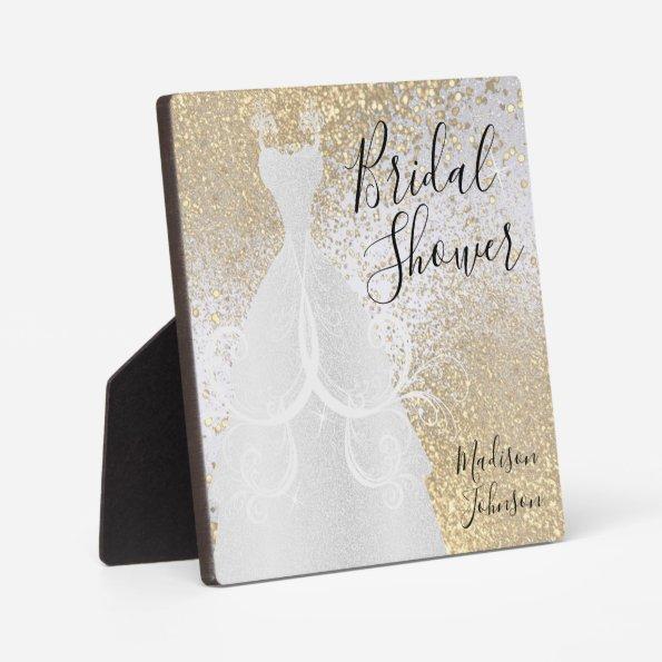 Beautiful  - White and Gold Plaque