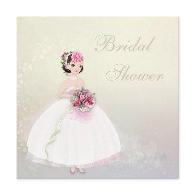 Beautiful Bride Romantic Hearts Bridal Shower Invitations