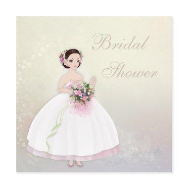 Beautiful Bride Romantic Hearts Bridal Shower Invitations