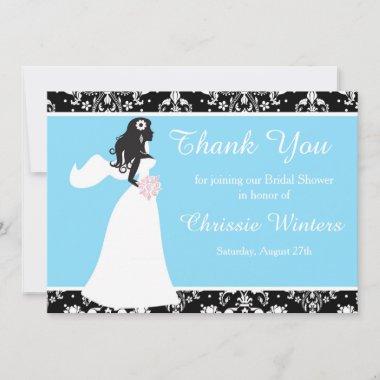 Beautiful Damask Bridal Shower Thank You Invitations