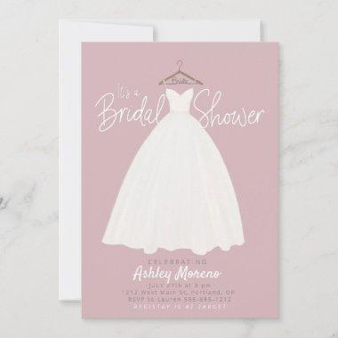 Beautiful dress Bridal shower customizable color Invitations