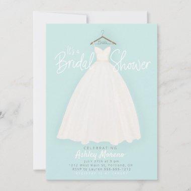 Beautiful dress Bridal/wedding shower light blue Invitations