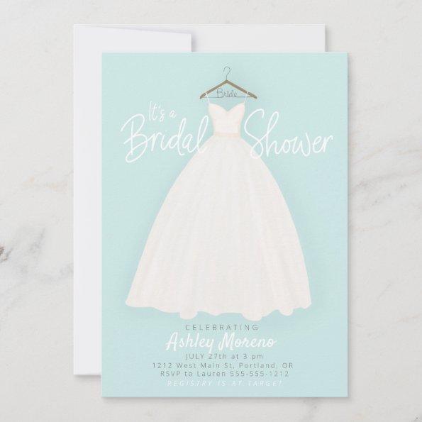 Beautiful dress Bridal/wedding shower light blue Invitations