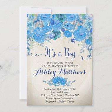 Beautiful Floral Baby Shower Invitations, Baby Invitations