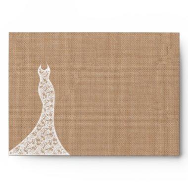 Beautiful Lace & Burlap Bridal Shower Envelope