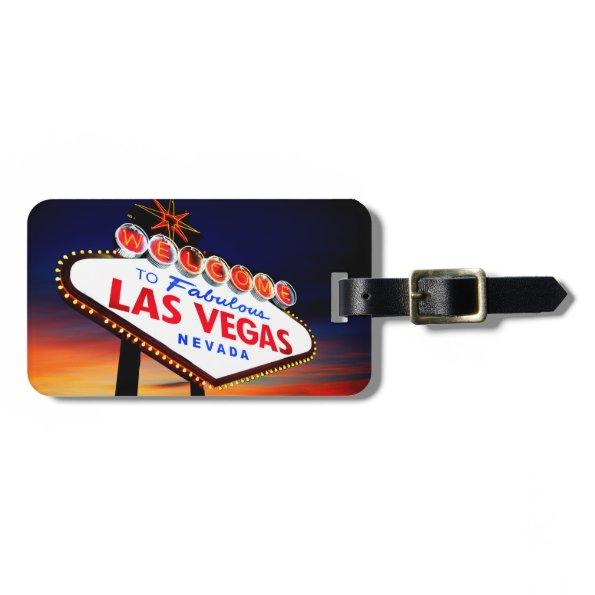 Beautiful Las Vegas Sunset with Travel Custom Info Luggage Tag