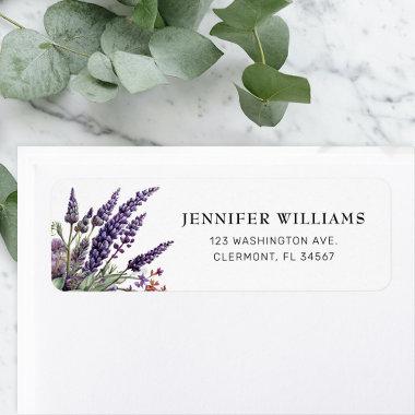Beautiful Lavender Flowers Return Address Labels