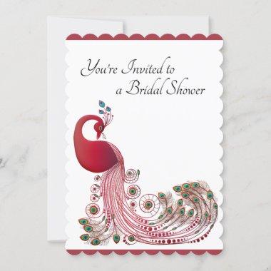Beautiful Peacock Bridal Shower Invitations