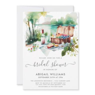 Beautiful Picnic Lake Forest Fruit Bridal Shower Invitations