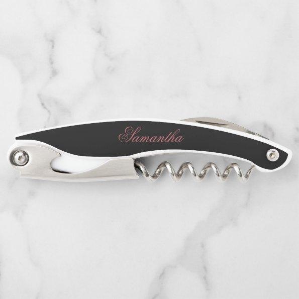 Beautiful Pink and Black with roses on back Waiter's Corkscrew