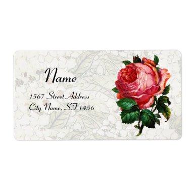BEAUTIFUL PINK ROSE LABEL