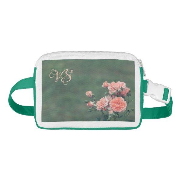 Beautiful pink roses. Add your monogram. Fanny Pack