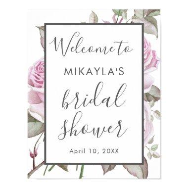 Beautiful Purple Roses  Welcome Sign
