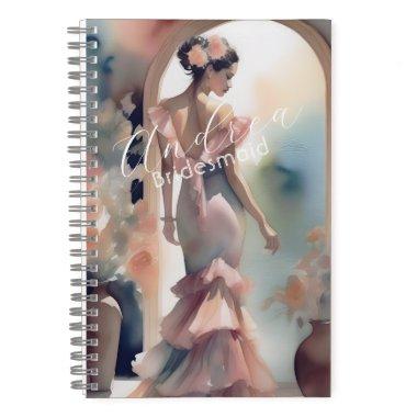 Beautiful Romantic Watercolor Art Bridesmaid Notes Notebook
