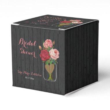 Beautiful Rose Mason Jar Bridal Shower Favor Boxes