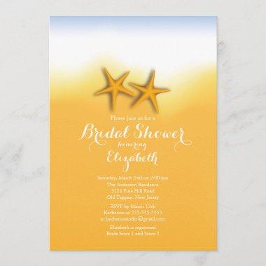 Beautiful Starfish Beach Bridal Shower Invitations