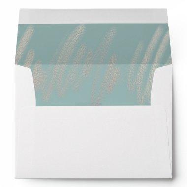 Beautiful Teal Abstract Wedding Envelope Liner