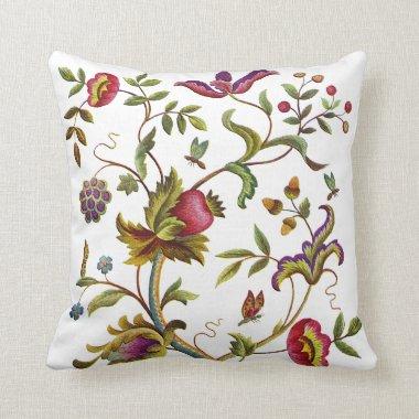 Beautiful Tree of Life Embroidery Pattern Throw Pillow