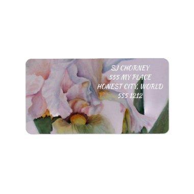 BEAUTIFUL WHITE IRIS FLOWER LABEL