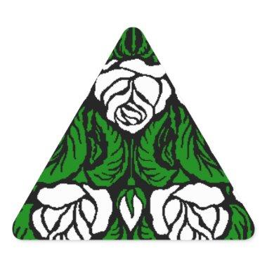 BEAUTIFUL WHITE ROSES TRIANGLE TRIANGLE STICKER