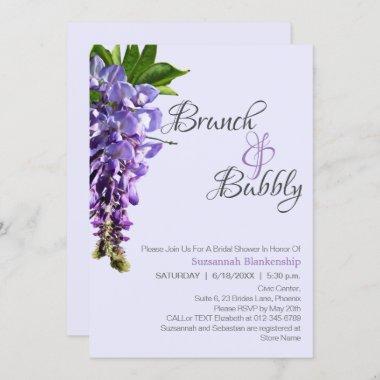 Beautiful Wisteria Brunch Bubbly Bridal Shower Invitations