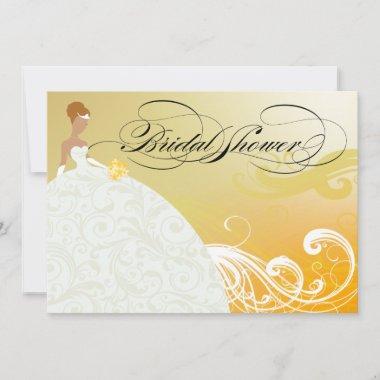 Beautiful Yellow and White Luxe Bridal Shower Invitations