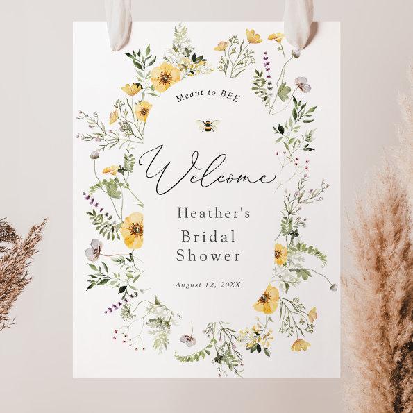 Bee and Delicate Wildflower  Welcome Foam Board