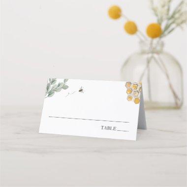 Bee and Eucalyptus Shower Place Invitations