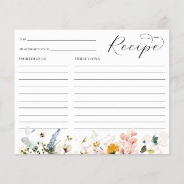 Bee and Vintage Floral Bridal Shower Recipe Invitations