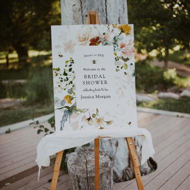 Bee and Vintage Floral Bridal Shower Welcome Foam Board